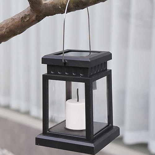 Miniatura 9 de Farol solar para velas, faroles solares de jardín para colgar al aire libre, impermeable, sin llama, linternas LED para exteriores con clip fuerte