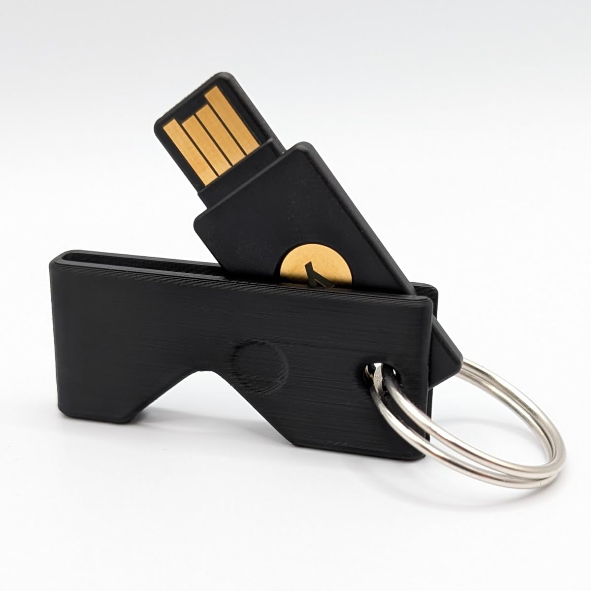 Funda protectora para Yubikey 5 NFC (USB-A) resistente a los arañazos (negro)