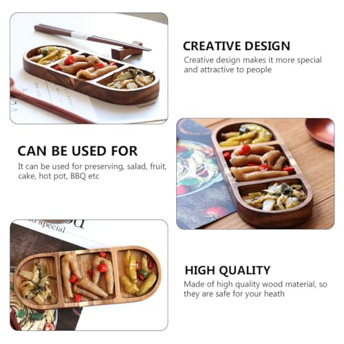Plato Snack de Madera SOLUSTRE con 3 Compartimentos miniatura 7