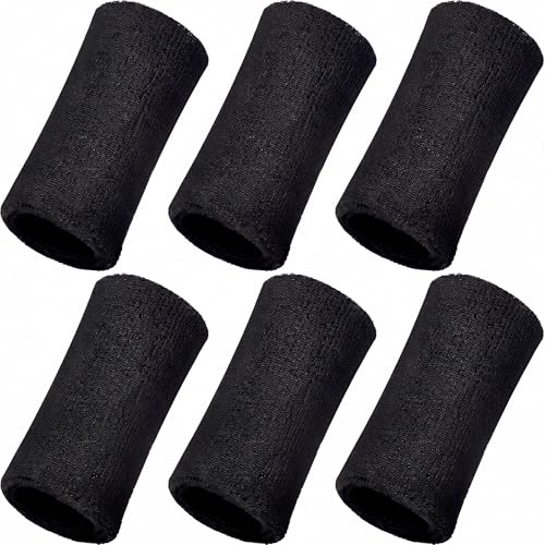 Image of WILLBOND 6 Inch Wrist Sweat Bands for Men Women Tennis Elastic Athletic Long Sweatband Wrist Absorbent for Basketball Tennis Running Outdoor Activity
