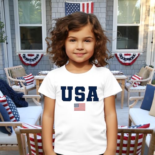Image of 4th of July Shirts Toddler Boys Girls American Flag USA T-Shirt Kids Patriotic Tee Tops