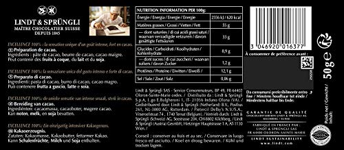 Image of Lindt Excellence 100% Cacao Dark Chocolate Bar 50Gram (Pack Of 2)