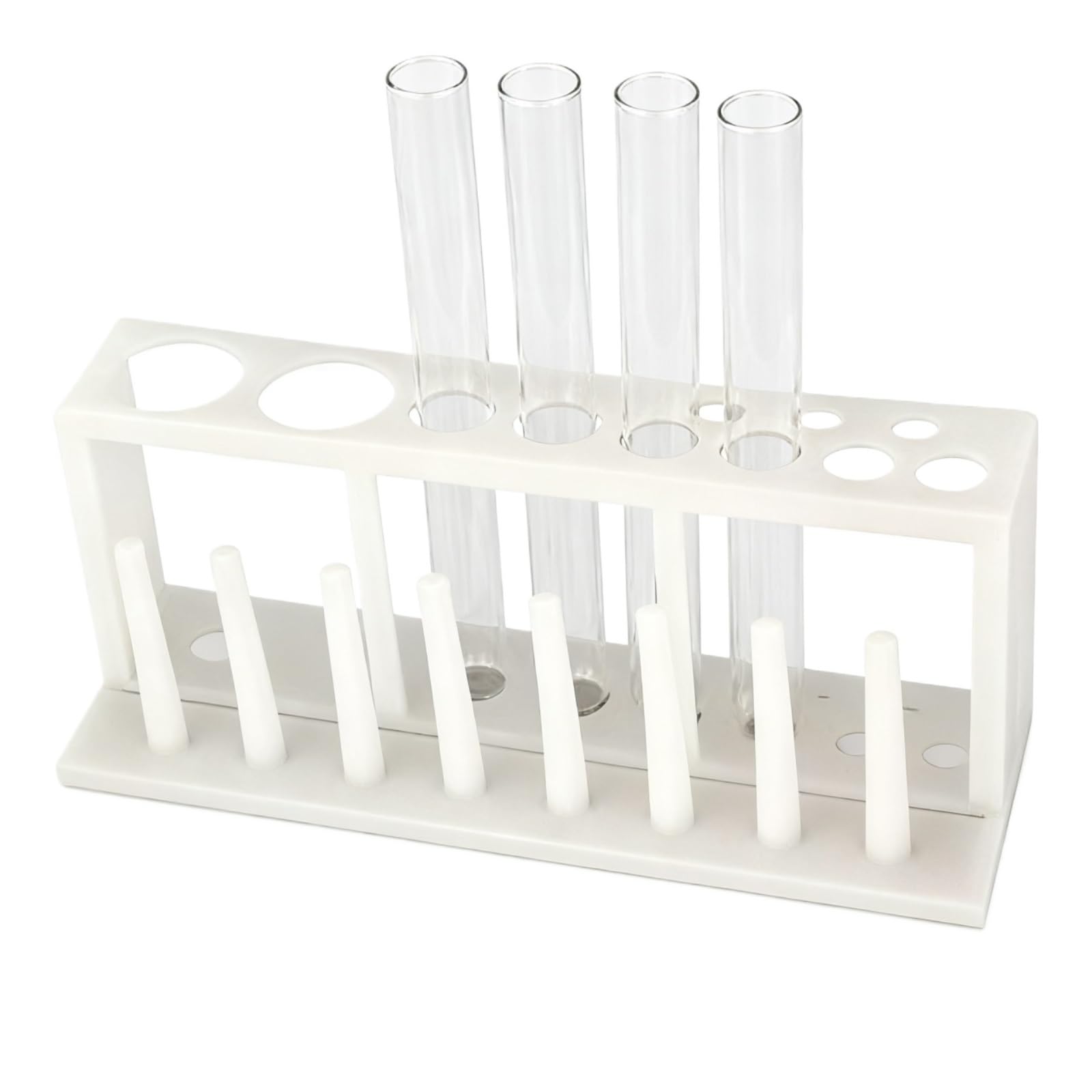 Soporte De Tubo Gradilla Gradilla De Plástico For Tubos De Ensayo De 11 Orificios con Gotero For Laboratorio, 2 Unidades Laboratorio De Química