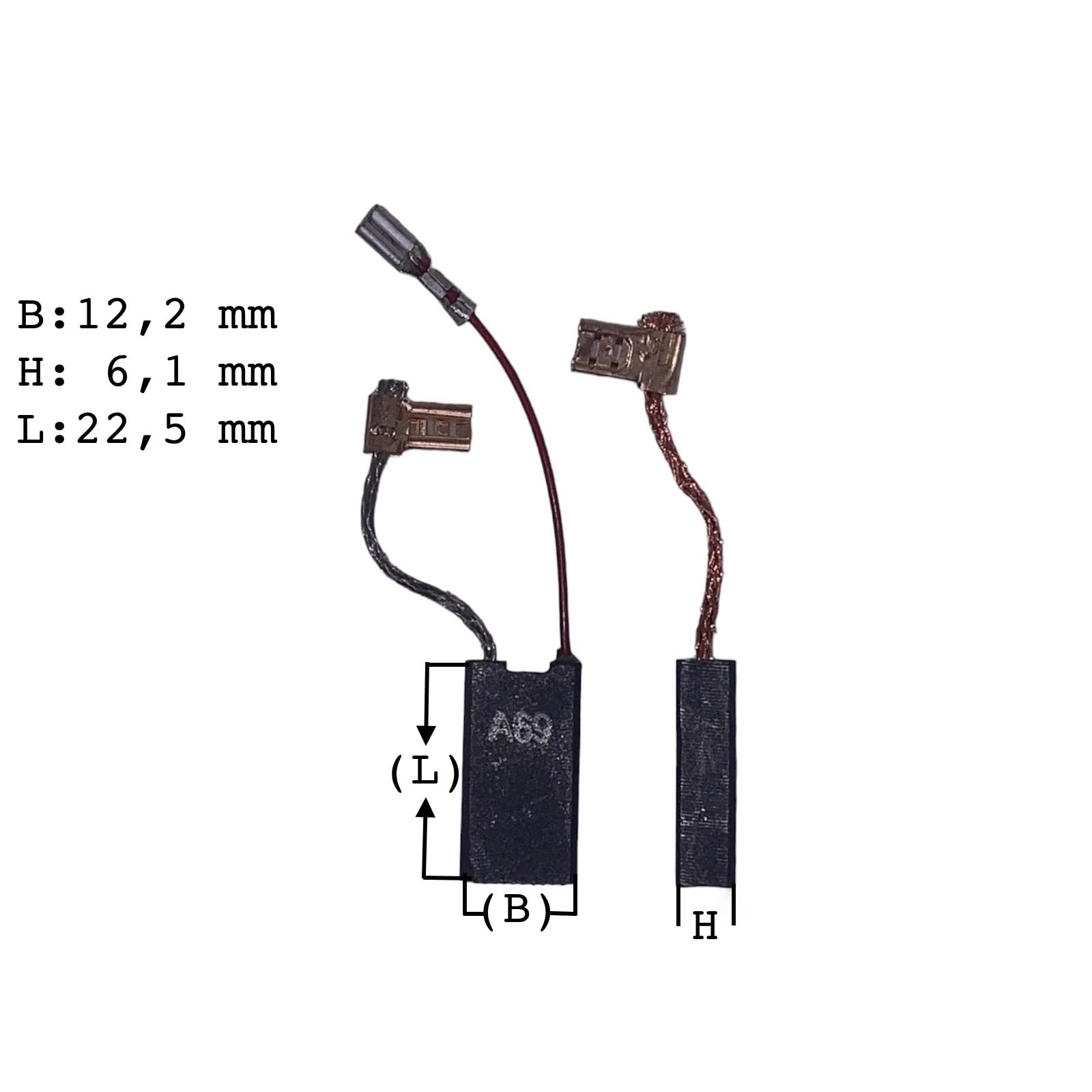 Cepillos De Carbón Para Bosch GSH 5 E, GBH 7 ES, GBH 5-40 DE – Repuesto Hobbypower24 Con Cable De Servicio