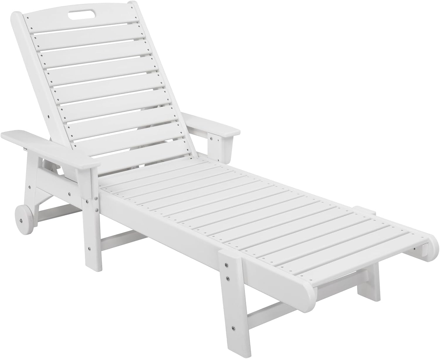 Amazon.com: White Chaise Lounge for Outdoor, Patio Lounge Chairs for ...