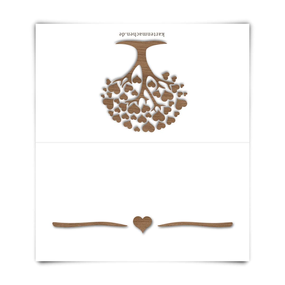 50 x Blanko Tischkarten zur Hochzeit Platzkarten Namenskarten Set - Herzbaum
