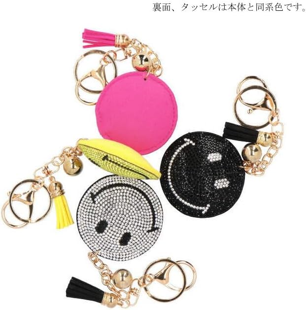 【関税・送料無料】String Ting★HAPPY スマイル チャーム Amazon.co.jp: スマイル ラインストーン キーホルダー タッセル