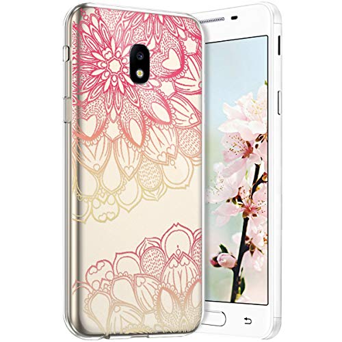 Robinsoni Case Compatible with Samsung Galaxy J730 Transparent Crystal Case Soft Silicone TPU Case Glossy Gel Rubber Cover Clarity Ultra Thin Cover Buhhda Flower Cover for Galaxy J730