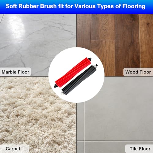 Image of 3 Sets Q8 Max Brush Replacement Compatible for Roborock S8 Pro Ultra /S8 /S8+ /Q8 Max+ /Q5 Pro /Q5 Pro+ Robot Vacuum Cleaner, Dual Rubber Roller