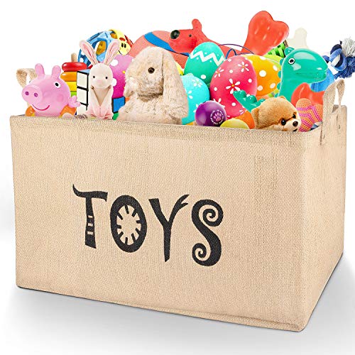 Gimars Upgrade Larger 22 Inch Well Standing Collapsible Canvas Toy Chest Box Baskets