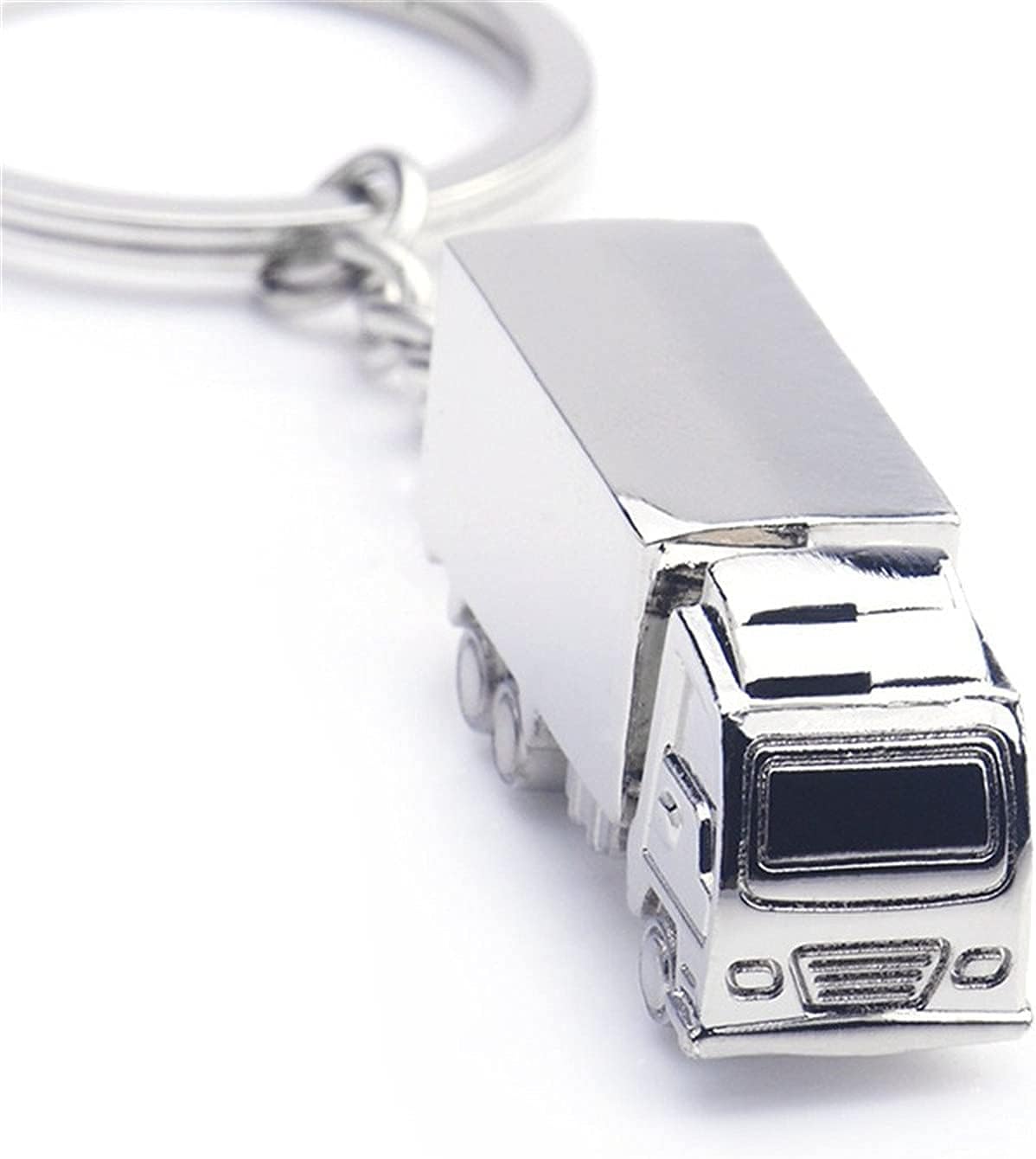 Container Keychain Polished Silvery Truck Trucks Cargo Key Chain Ring Keyfob Key Holder Keyring Keyrings