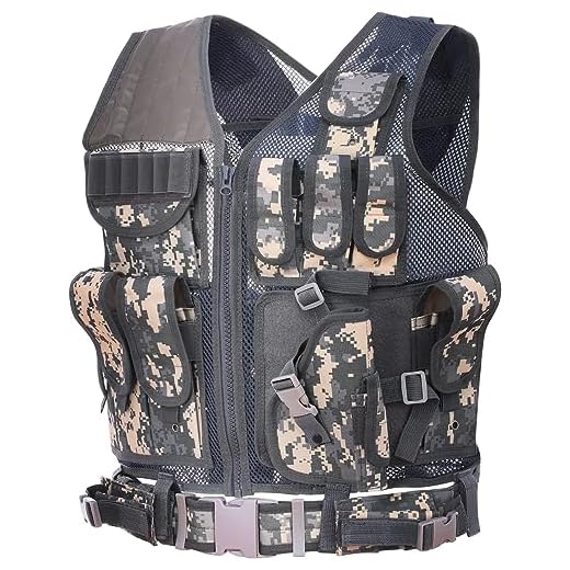 Lixada Tactical Vest Adjustable Molle Military Airsoft Paintball Vest Assault Swat Vest Breathable Combat Training Vest for Outdoor Hunting, Fishing, CS War Game