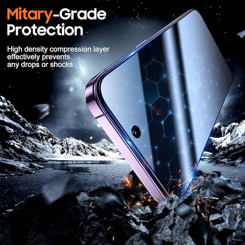 Image of UniqueMe 2 Pack for iPhone 14 Pro Max Privacy Screen Protector - 6.7 inch[Bubble-Free] [Military Grade Shatterproof & 9H+ Hardness] Privacy Screen 14 Pro Max Tempered Glass Full Coverage,Easy to install