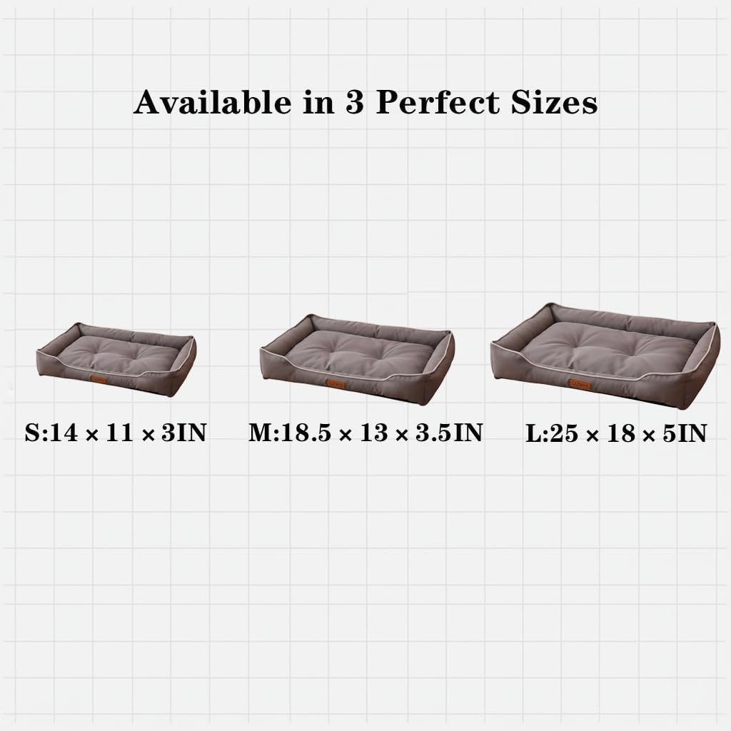 Pet Bed & Dog Beds: Waterproof Dog Bed for Small/Med/Large Dogs/Cats Premium Oxford Cloth, All-Season, Bite-Resistant, Shape-Retaining, Thick PP Cotton, Quick Rebound, Urine-Proof (Large)