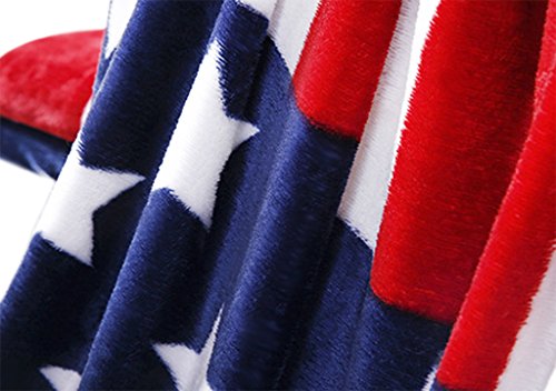 JIAHG Flanell Decke mit amerikanischer Flagge extraweich Sofa Couch Wolldecke Kuscheldecke Plüsch Tagesdecke Bettdecke Blanket Babydecke für Damen Herren Kinder Baby, 200x150cm