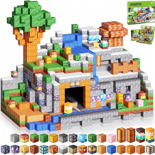 Magnetic Blocks 200pcs Magnetic Building Blocks Tiles Games Creative Toys STEM Sensory Toy for Kids Boys Girls Ages 3 4 5 6 7 8 9 10 Birthday Gifts for Toddlers
