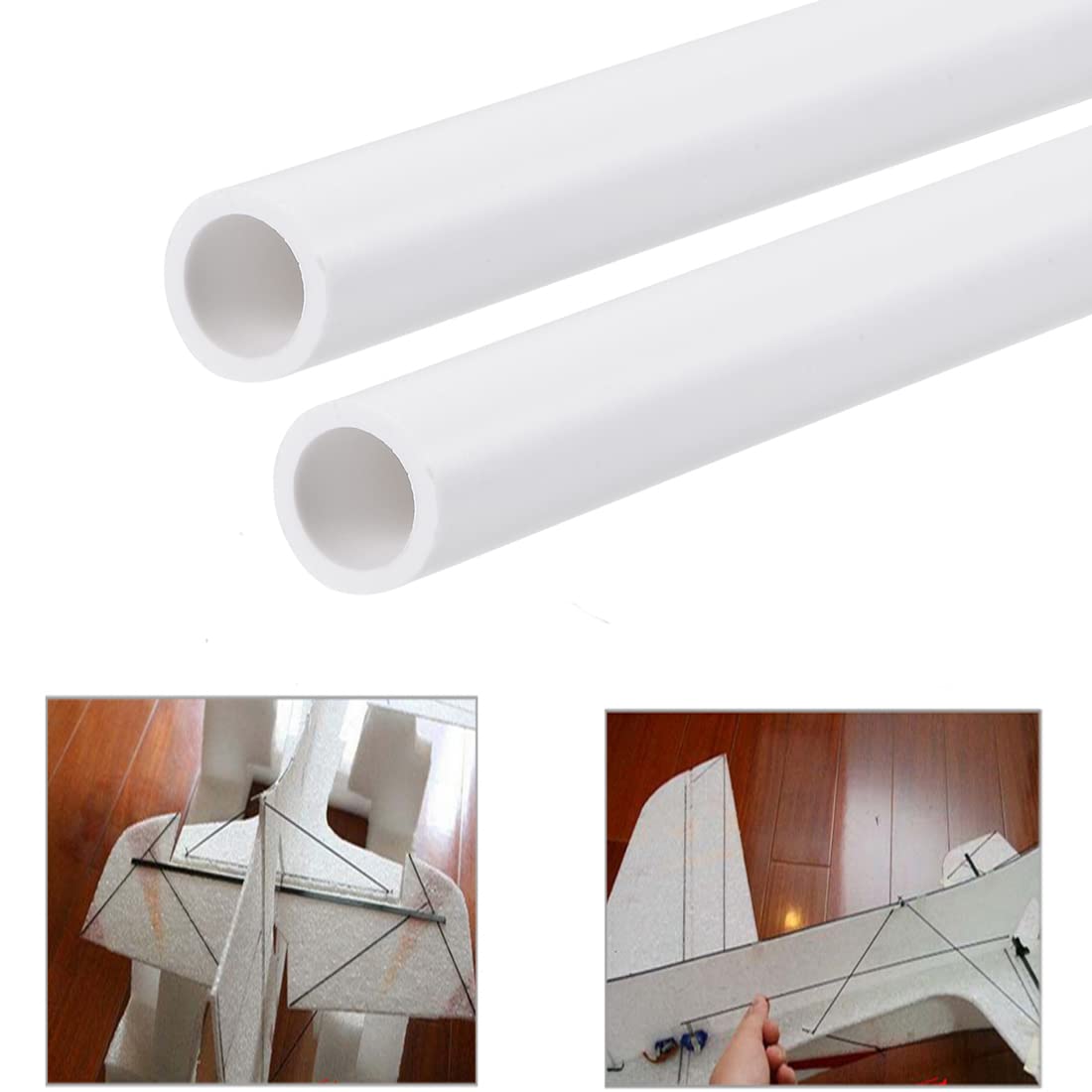 Tubes en fibre de verre blancs for modélisme et support de plantes – 4 pièces, longueur 500 mm, plusieurs diamètres disponibles(16 mmx12 mmx500mm)
