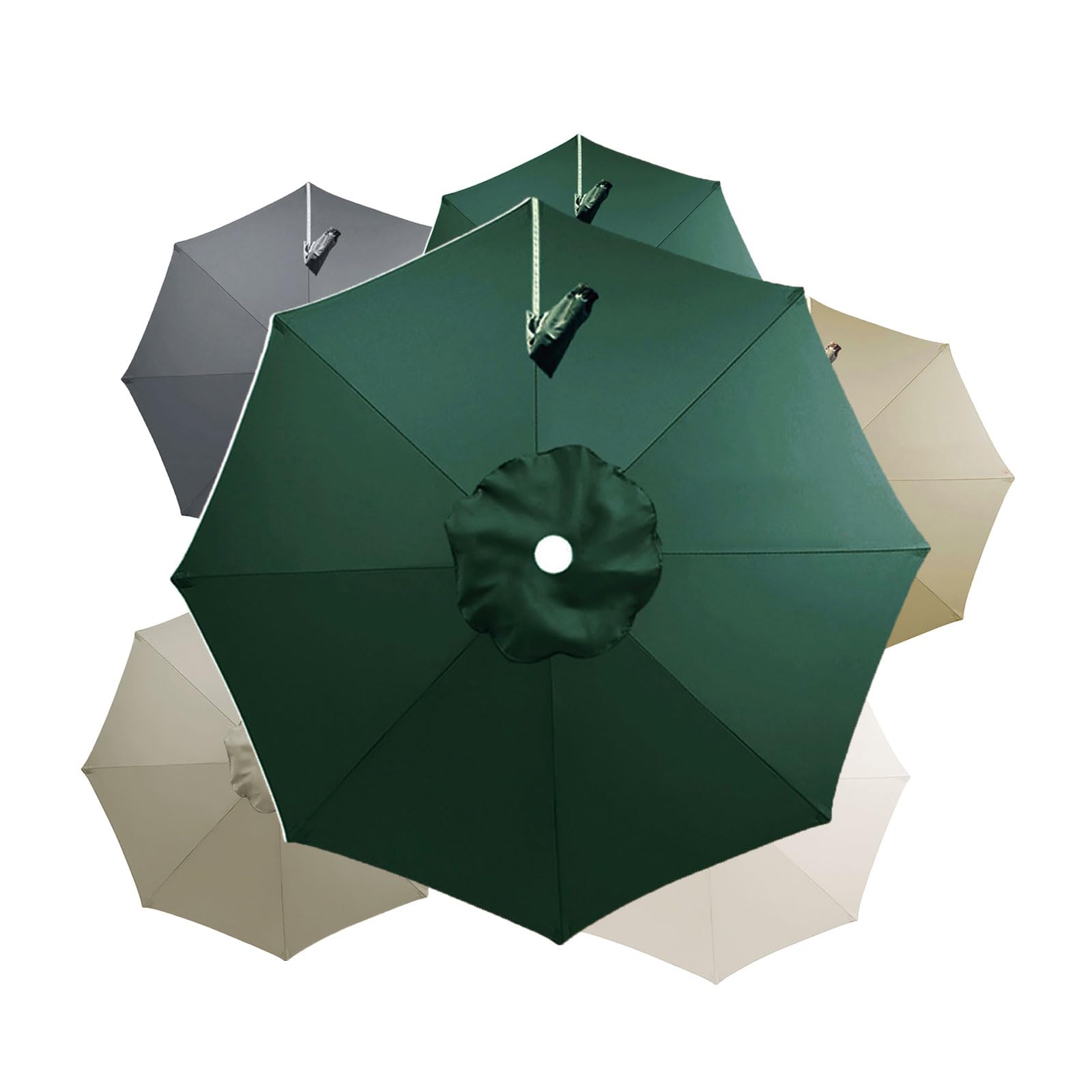 Kdqrmvv Green Cantilever 3.35M Parasol Replacement Canopy 8 Arm For Patio Replacement Parasol Cover