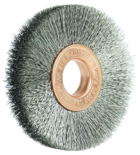 Image of Weiler 16833 2 inch Crimped Wire Wheel, .005 inch Stainless Steel Fill, 1 /2 inch Arbor Hole, Made in The USA (Pack of 10)