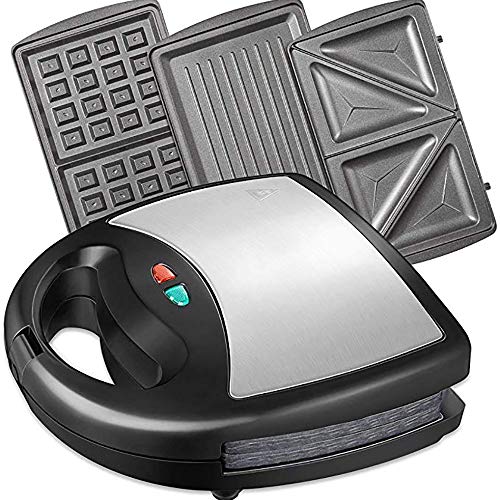 Sandwich Maker, 3-In-1 Multifunktions-Elektro-Eier Sandwich Maker Mit Antihaftplatten Für Mini Bread Grill Waffel Crepe Toaster
