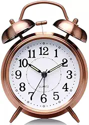 Relógio Despertador Analógico Vintage Antigo com Visor de 8 cm e LED para Visualização Noturna (Retro)