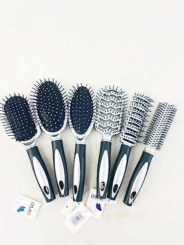 Lylac Hair Brush RANDOM Anti Static Massage Oval Round Hair Brush Vent Hair Brush Detangling Brush Paddle Brush for Women Men,SLIVER/Black RANDOM