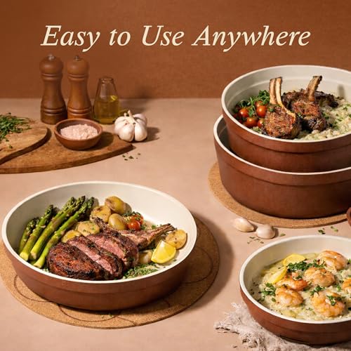 Image of CAROTE 22Pcs Ceramic Cookware Set, Pots and Pans Set Non Stick Removable Handles, Non Toxic Cookware Oven /Dishwasher Safe, Induction Cookware, Gift Set, NonStick Cookware Set with Kitchen Essentials
