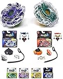 MULTI COLOURS color al azar 2 x Burst Top ... Tornado-Burst Storm-gyro Burst Blade con lanzadores de Mano peonza bursttop gyro Juguete con Lanzador de Mano Espada