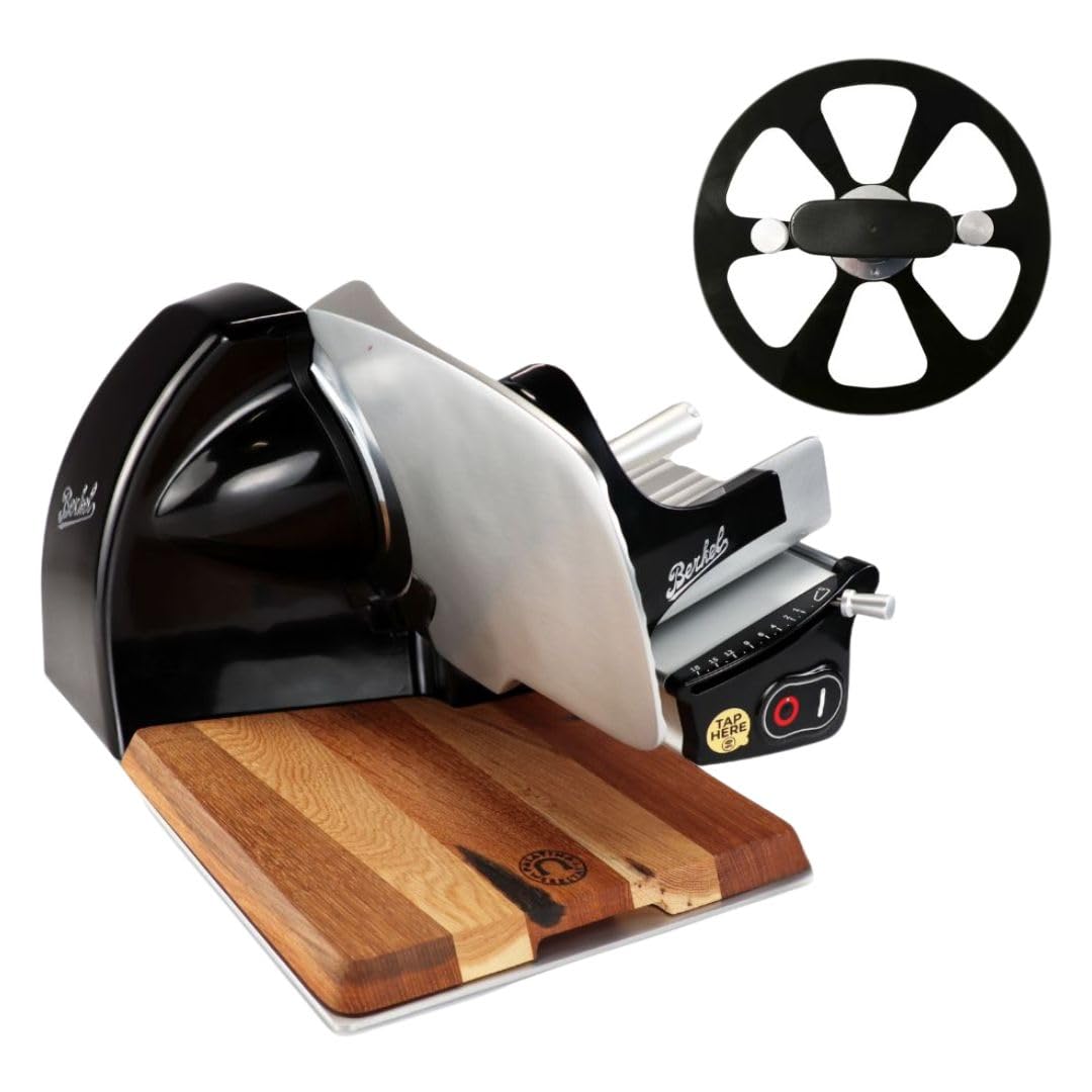 Berkel - Affettatrice Home Line 250 Plus in nero - Nuovo modello + 100% tagliere fatto a mano unico