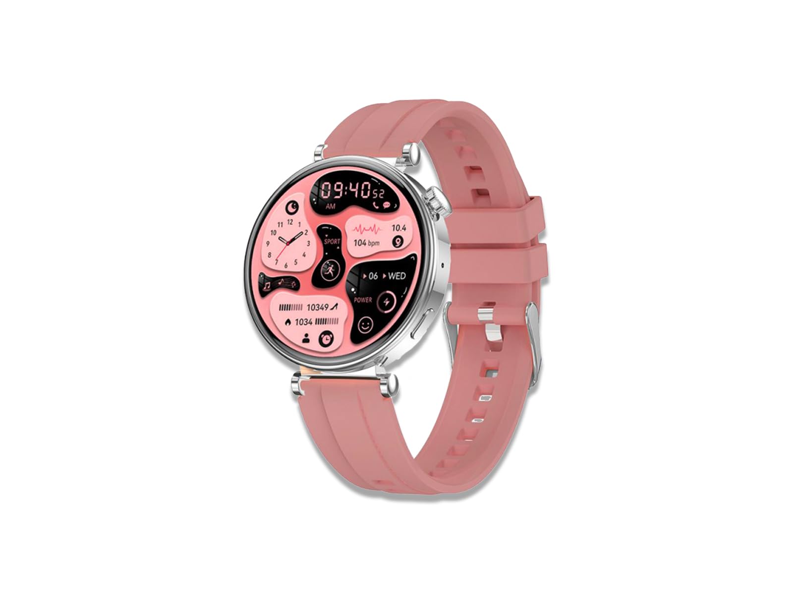 CGV | Geko One Montre Connectée Femme avec écran AMOLED 466x466px 1,32’’ | Prise d’appels, Bluetooth 5.3, Autonomie 7 jours+, Suivi santé féminine, Étanchéité IP68, 150 Modes Sport | Android/iOS