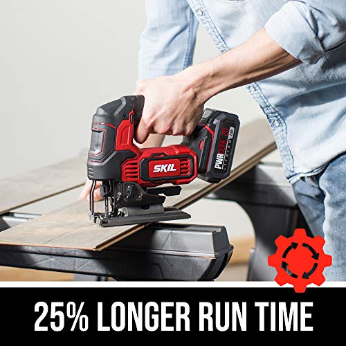 Skil Pwr Core 20 Brushless 20V 1 Inch Stroke Jigsaw Includes 2.0Ah Lithium Battery With Pwr Assist Usb And Pwr Jump Charger - Js820202 #TOP2
