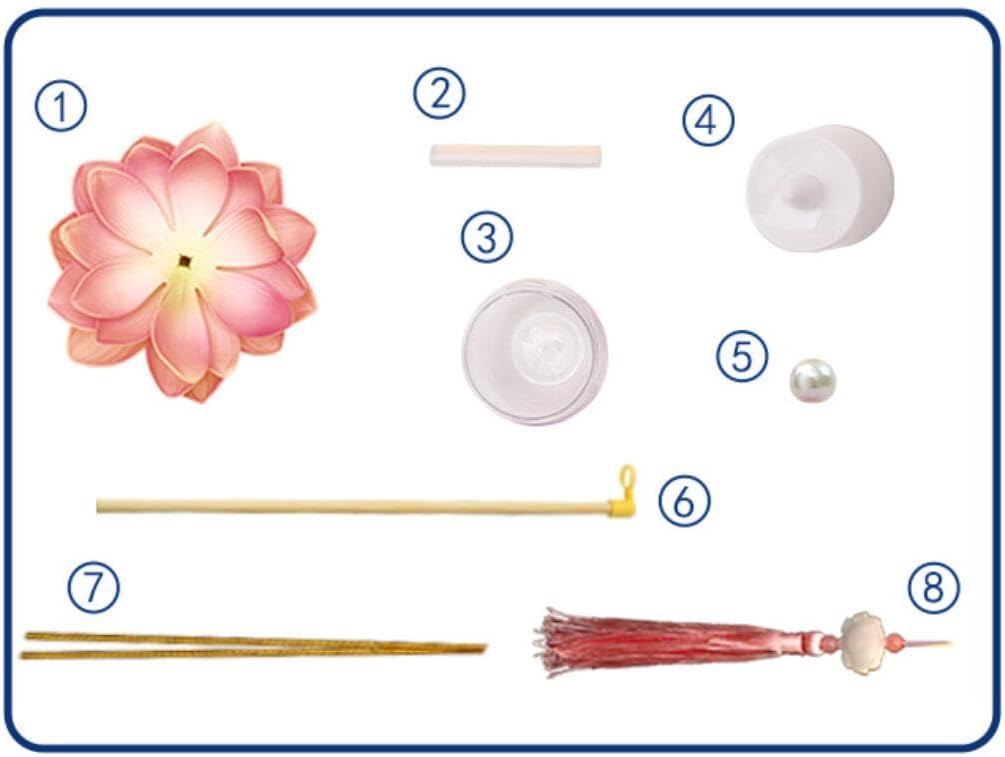 Lotus Lantern Handheld Spring Festival Decor Chinese New Year Flower Lanterns DIY Artificial Lotus Lamp for Hanfu Cosplay,Wedding, Party Decoration(red) image 4