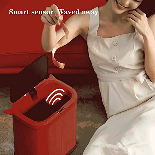 Bote de basura automático con tapa 10L blanco miniatura 7