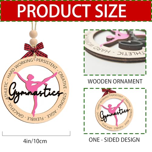 2025 Christmas Ornament Gymnastic Stuff,Gymnastics Ornaments for Christmas Tree,Wooden Gymnastics Gifts for Girls,Teenagers,Gymnast, Coaches, Personalized Sports Ballet Ornament Decoration Present