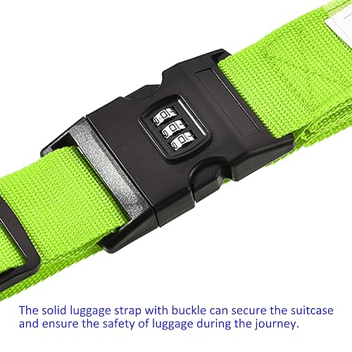 Image of M METERXITY 1 Pack Luggage Strap Suitcase Belt- Travel Combination Lock Adjustable Baggage Accessory with Buckle, Apply to Suitcase (79x2 Inch, Light Green)