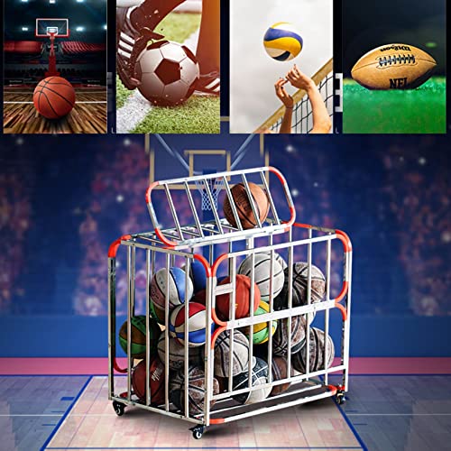 Stojak na sprzęt sportowy na piłki do koszykówki i piłki nożnej mieści 40 piłek, mobilny nizer do garażu wewnętrznego i użytku domowego, rozwiązanie do przechowywania dla aktywnego stylu życia