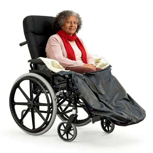 Jasjfasd Rollstuhldecke Fußsack Erwachsene Rollstuhl Zubehör Fußsack Rollstuhl mit Reißverschluss Geschenke Rollstuhlfahrer Rollstuhlsack Schlupfsack Wintersack Gefütterter Regenschutz Fußsack