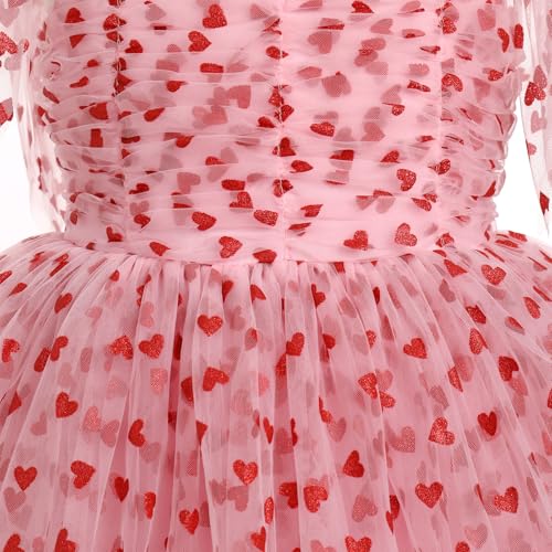 Valentines Day Dress for Girls Valentine's Day Outfit Red Heart Birthday Tulle Princess Dress Party Tutu Dresses Photo Shoot3