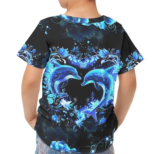 Image of JEOCODY Boys Girls Graphic Tees Funny 3D Printed Short Sleeve T-Shirts 3-16T