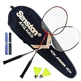 Senston - 2 Player Badminton Racket Set - Including 1 Badminton Bag/2 Rackets/2 Badminton /2 Grip