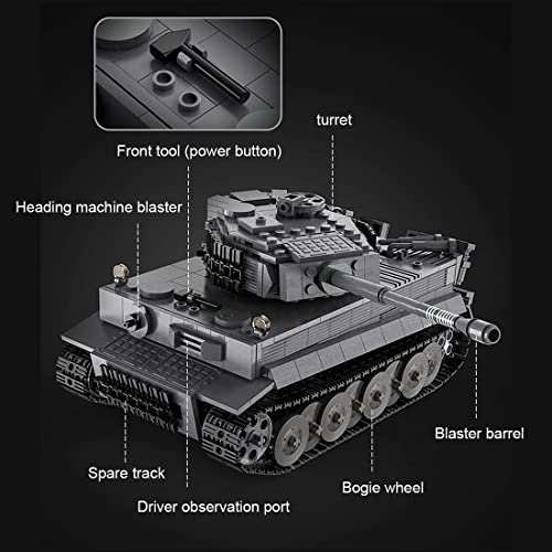 HANHJ Panzer Bausteine,2.4Ghz RC Ferngesteuertes Panzer Modell Bausatz, 2596 Teile Blöcke, Spielzeug für Kinder und… – Bild 7