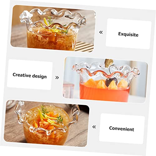 4 ensaladeras de vidrio grandes PRETYZOOM con forma de flor para servir postres y fruta en casa 5