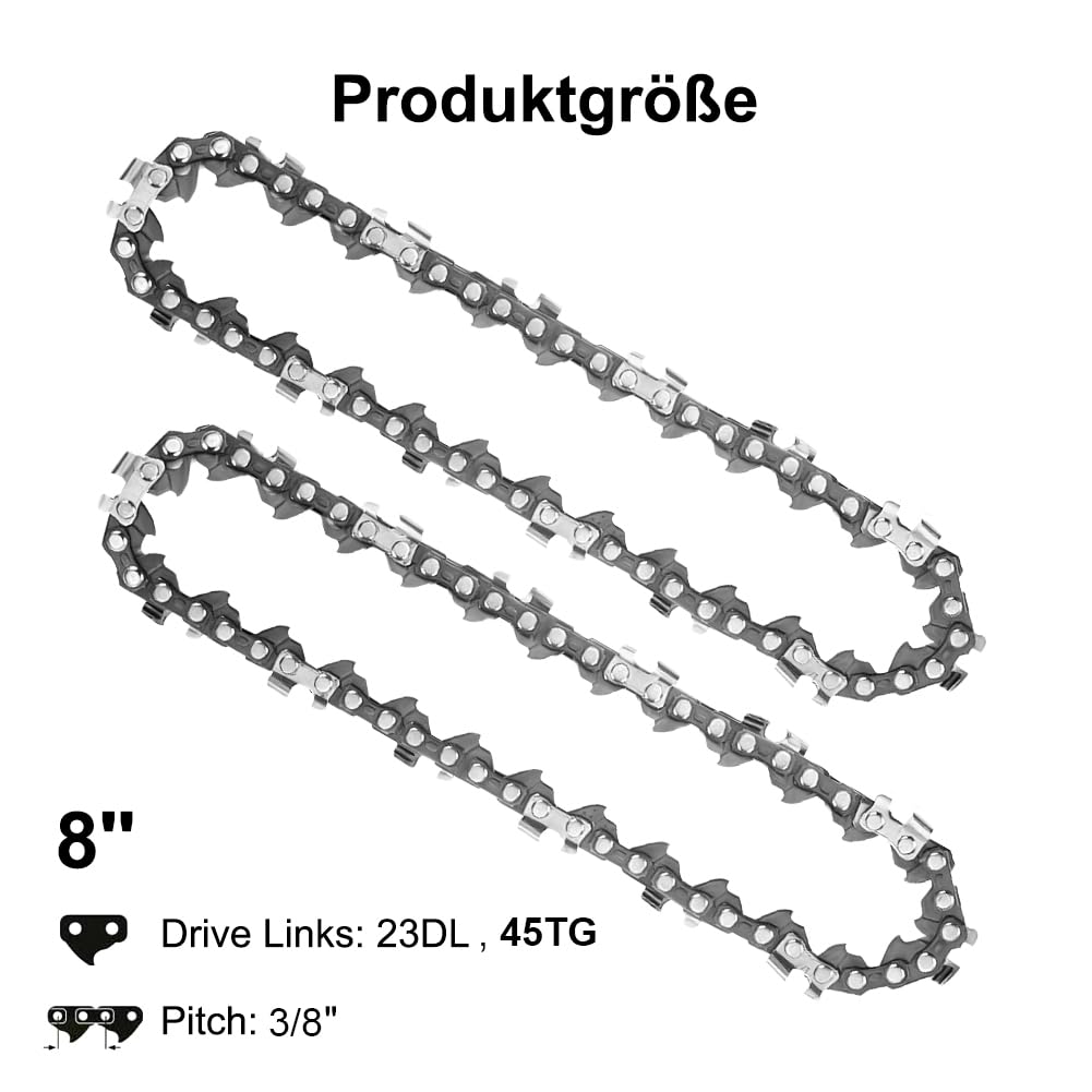 Joycabin Pack of 5 Saw Chains 8 Inch Compatible with All 3/8 Inch Mini Electric Cordless Chainsaws - Image 2