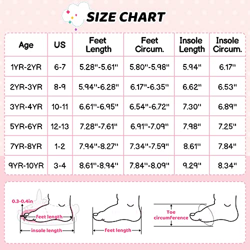 Vlly Girls Unicorn Slippers-Cute Fuzzy Slippers With Warm Plush Lining House Slippers For Toddler Girls Little Kid 12-13 #TOP1