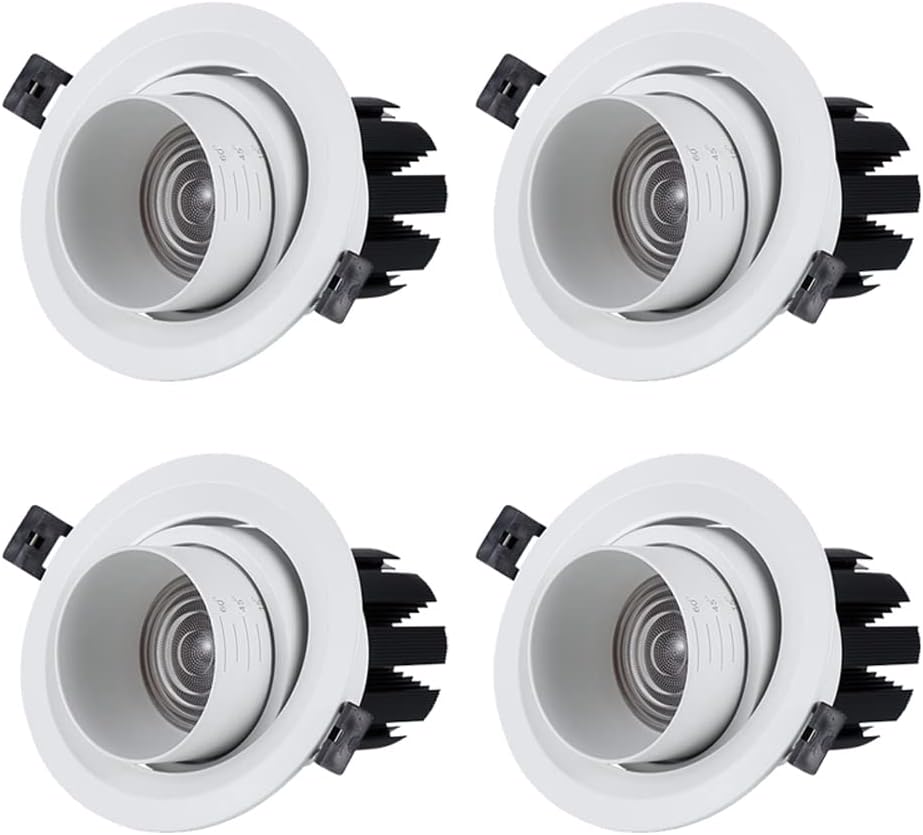 2.5-5.5 Inch Recessed Lighting 3CCT Selectable LED Ceiling Light Dimmable Downlight 3000K/4000K/6000K Adjustable Focus LED Can Light (4 Pack)