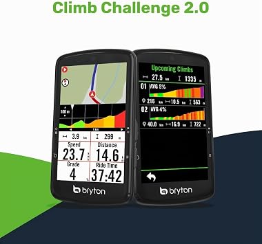Bryton Rider S810 GPS-Fahrradcomputer Bundle mit 35 Farb-Touchscreen mit 2.5D-Glas 50 Std. Akkulaufzeit Offline-Europakarte Turn-by-Turn-Navigation ANT+/BLE Strava Live Segmente mit Sensoren