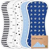 Organic Burp Cloths Baby Boy & Girl - 5-Pack Super Absorbent Cotton Burping Cloths for Babies, Soft & Plush Newborn Spit Up Rags, Infant Towels for Milk Spit Up, Unisex, Large 21