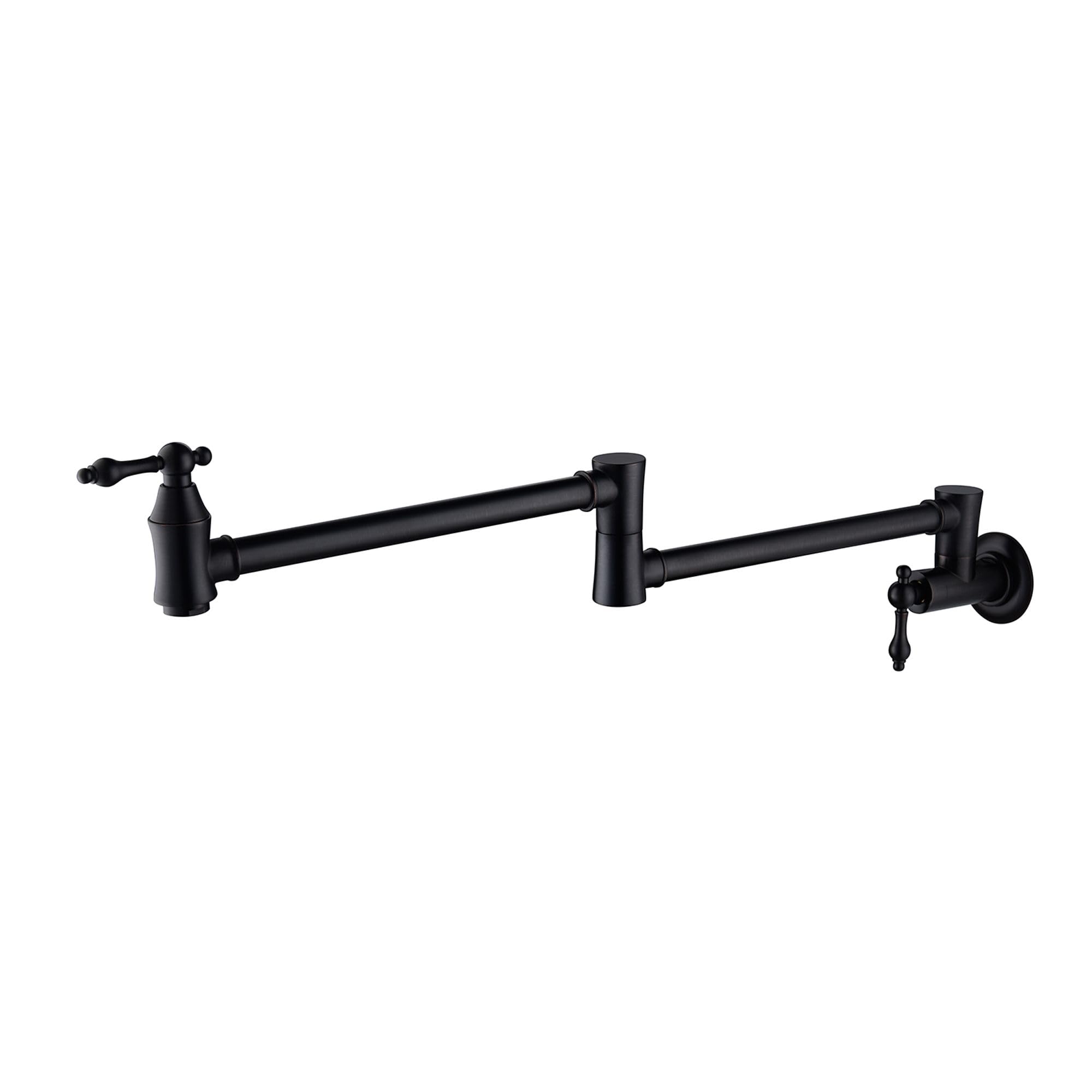 Grifo de pared para llenar ollas con brazo giratorio de 360 grados acabado negro moderno