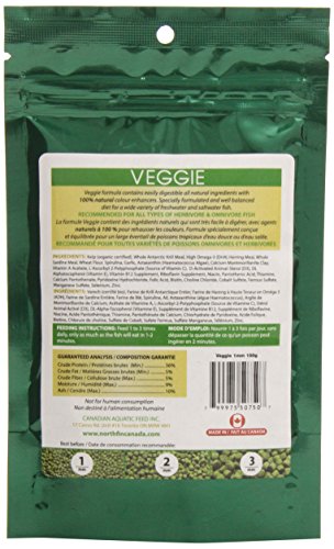 Northfin Veggie Formula Premium Fish Food, 1 Millimeter Sinking Pellets, 100 Grams Per Pack #TOP1