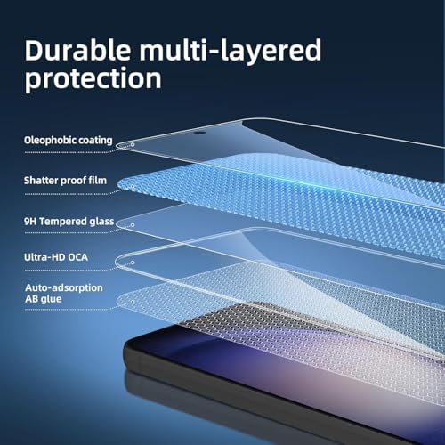 Image of NEW'C 3 Pack Designed for Samsung Galaxy S23 FE 5G Screen Protector Tempered Glass, Bubble Free, Ultra Resista